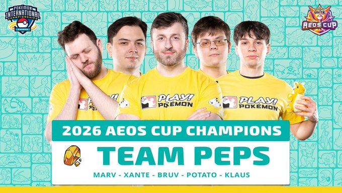 Team Peps are the 2026 Pokémon UNITE Aeos Cup Champions at the 2026 Pokémon Europe International Championships