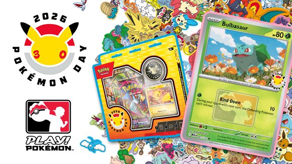 Participating stores will have special Pokémon-themed gifts to commemorate Pokémon Day 2026 on February 27 including Bulbasaur promo card, Pokémon Day stickers, Pikachu paper visors, Play! Pokémon Prize Packs, code for Pokémon GO digital items and more