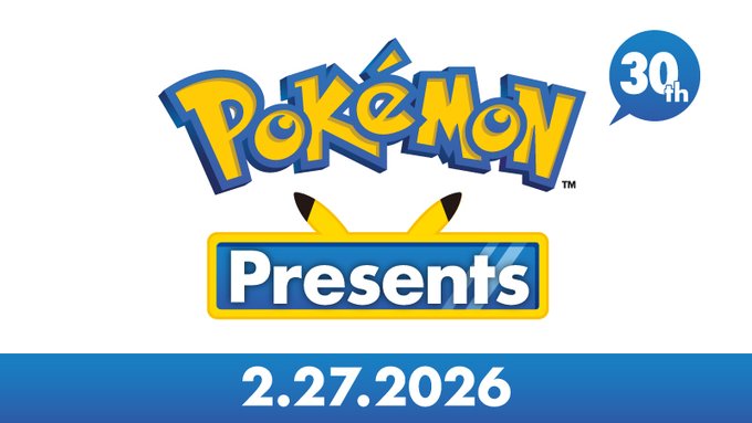 Video: Official livestream feed now available for the 2026 Pokémon Presents presentation, which premiers on February 27 at 6 a.m. PT