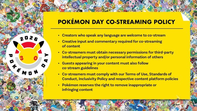 The Pokémon Company reveals co-streaming policy for Pokémon Day 2026