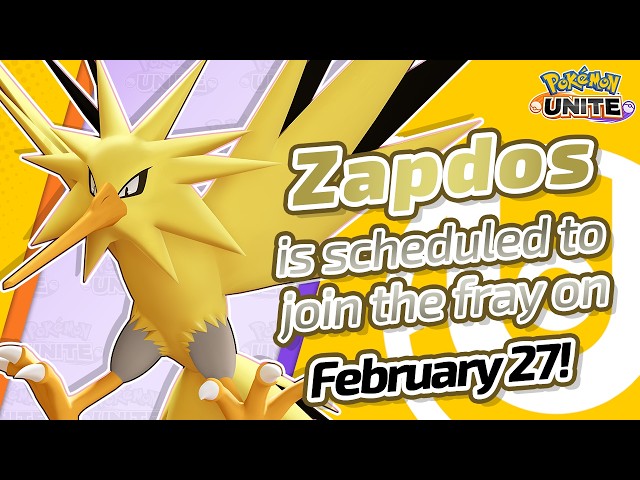Video: Zapdos available now as a new playable Attacker in Pokémon UNITE, Articuno, Moltres, Meganium, Typhlosion and Feraligatr will also be added soon as new playable characters