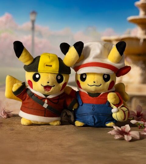 New Johto Region Paired Pikachu Poké Plush available now at the official Pokémon Center