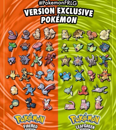 Here are the Pokémon FireRed and LeafGreen version exclusive Pokémon