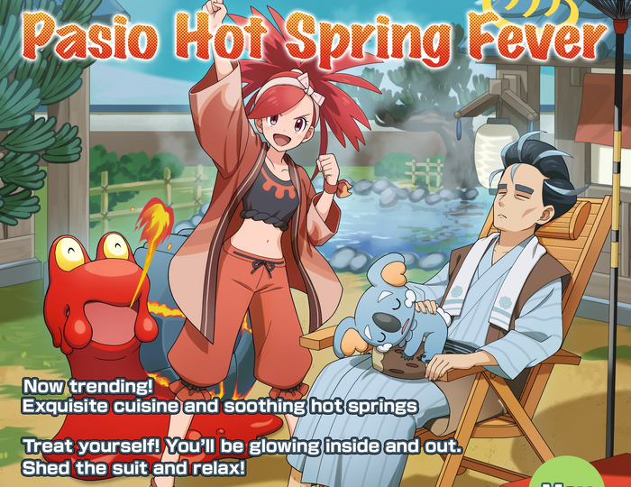 Pokémon Masters EX - Costume Event Pasio Hot Spring Fever / Larry and Flannery Costume Scouts
