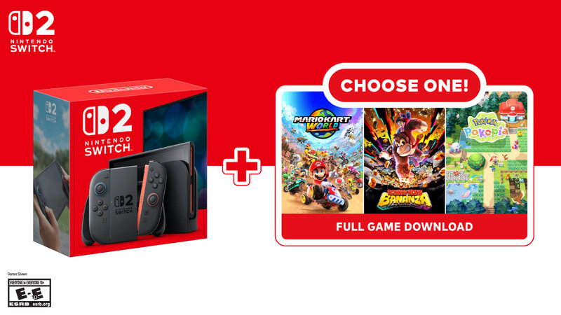 Nintendo Switch 2: Choose Your Game Bundle launches early June for $499.99, the bundle comes with the digital version of Mario Kart World or Donkey Kong Bananza or Pokémon Pokopia