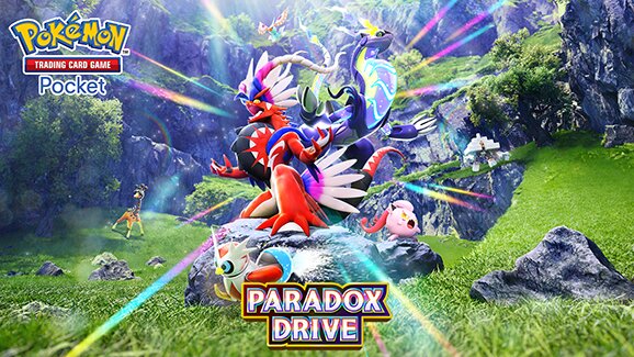 New Pokémon TCG Pocket Paradox Drive expansion available now featuring the debuts of Paradox Pokémon, Koraidon ex, Miraidon ex, Iron Bundle ex, Raging Bolt, Professor Turo and Professor Sada Supporter cards and more