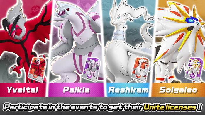 Pokémon UNITE’s 5th Anniversary - Yveltal, Palkia, Reshiram, and Solgaleo