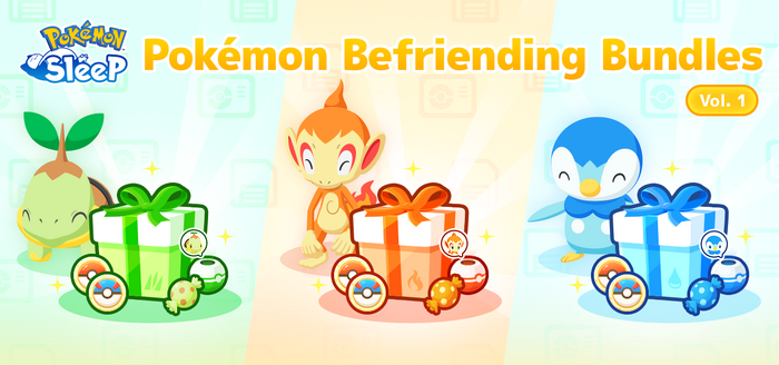 Pokémon Sleep - Pokémon Befriending Bundles (Turtwig, Chimchar, and Piplup)