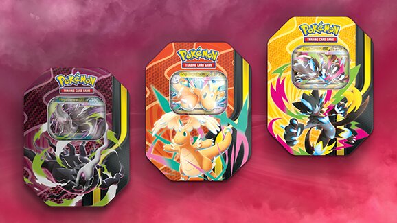 Pokémon TCG Mega Forces Tin revealed featuring Mega Dragonite ex, Mega Darkrai ex and Mega Zeraora ex, launches Aug. 28
