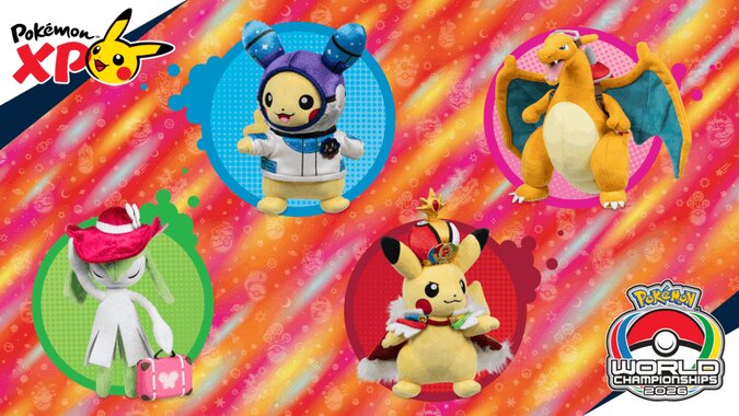 Pokémon Center reveals exclusive PokémonXP and 2026 Pokémon World Championships plush lineup