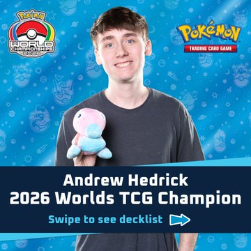 Andrew Hedrick is the Pokémon TCG Masters Division World Champion at the 2026 Pokémon World Championships