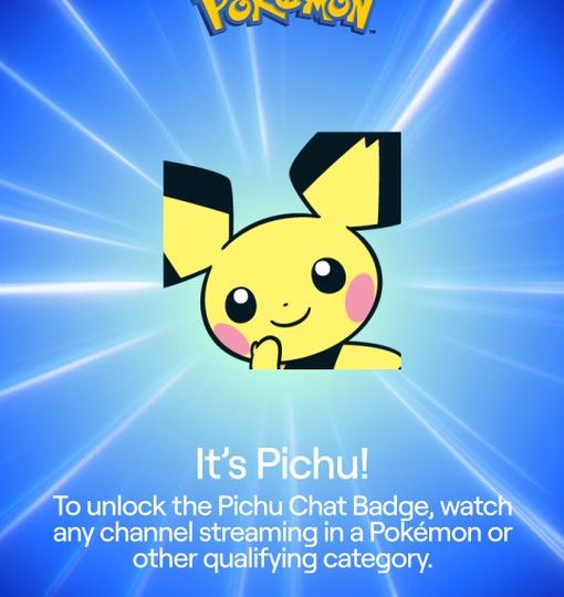 Pokémon Chat Badges launch on Twitch with Pichu, Kanto starters and World Championships rewards