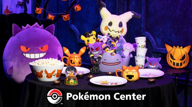 Pokémon Center Halloween 2026 plush collection features Zorua, Zoroark and spooky tea party