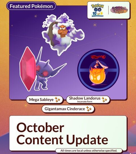 All major featured Pokémon, Max Battles, Mega Raids, five-star Raids, Shadow Raids, in-game events, Raid Hours and Spotlight Hours revealed as part of Pokémon GO’s October 2026 content update