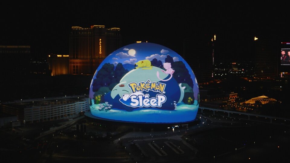 Pokémon Sleep takes over Las Vegas Sphere with giant Poké Ball and Mew